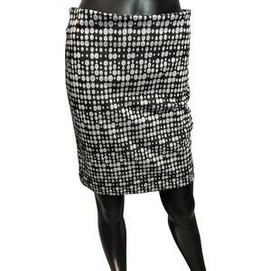 LOFT Black and White Dot Pencil Skirt